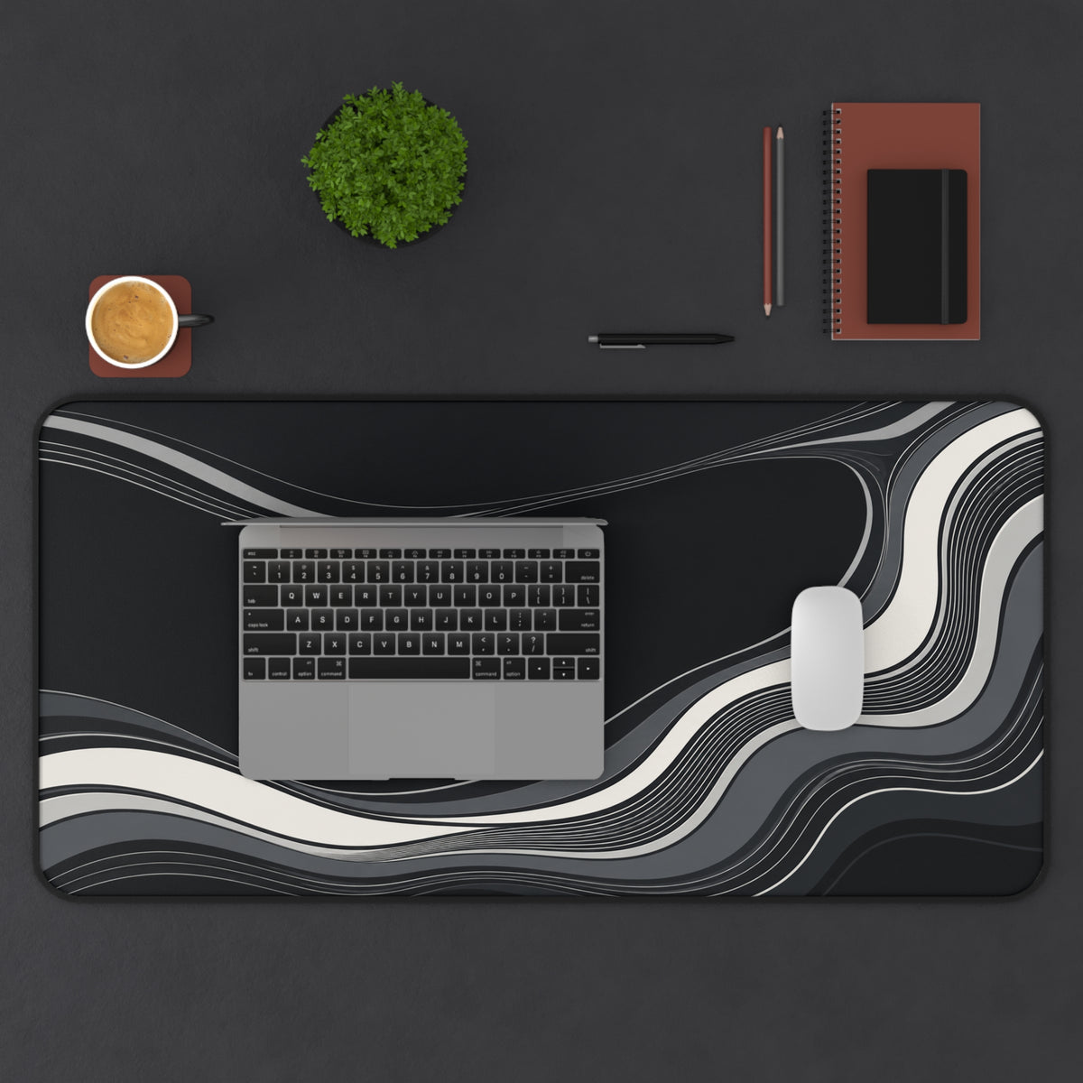 Carbon Drift 16" × 32" Desk Mat