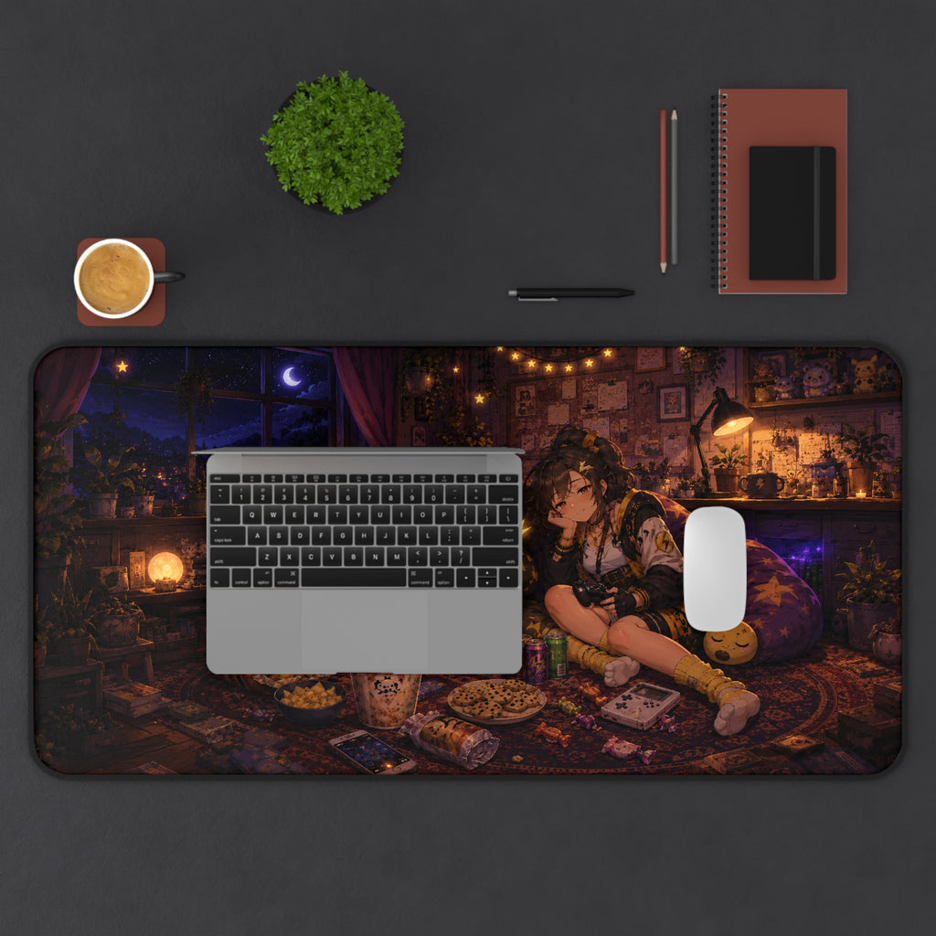 Midnight Static 16" × 32" Desk Mat