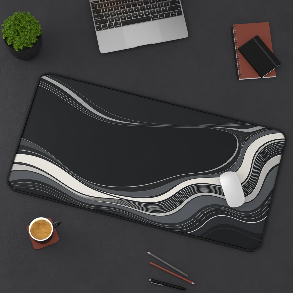 Carbon Drift 16" × 32" Desk Mat