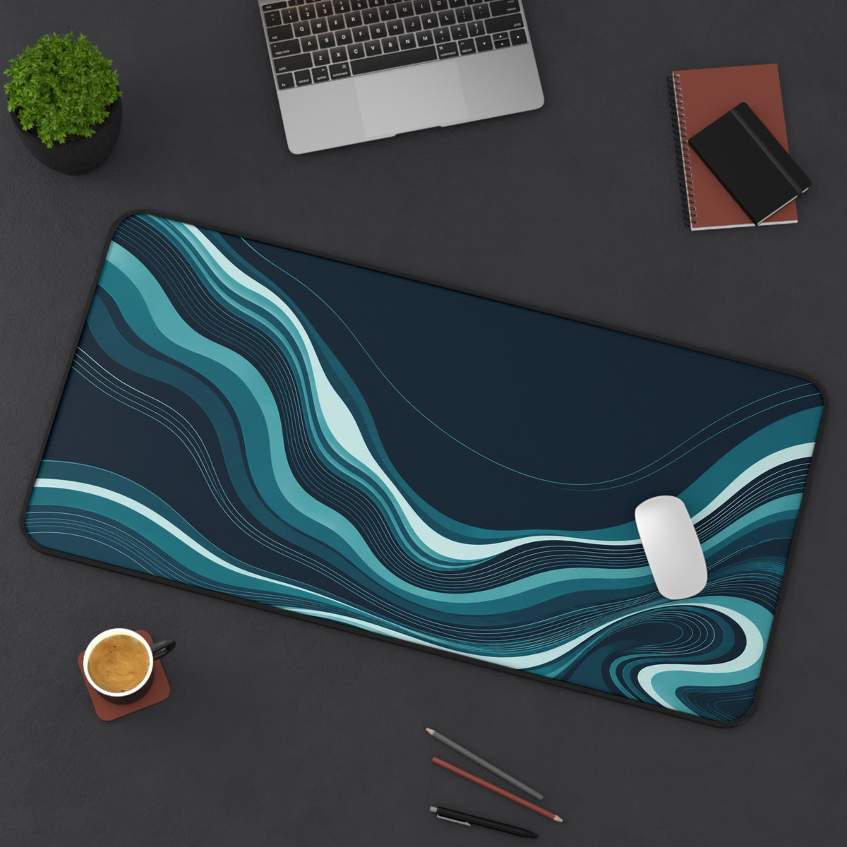 Tidal Circuit 16" × 32" Desk Mat